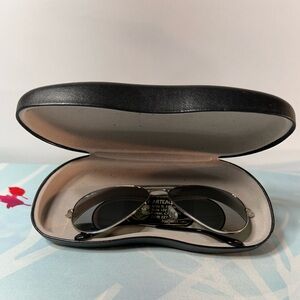 Ray-Ban Black and Silver Sunglasses with Case
